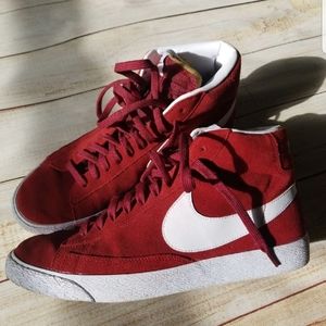 Red Nike Mid Blazer Mens Basketball Shoes